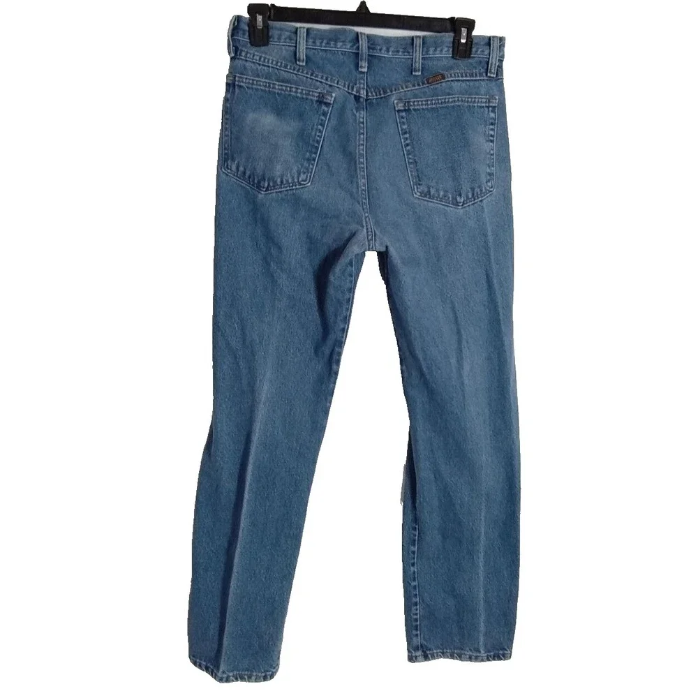 Rustler Jeans Men 34x32 Blue Denim Med Wash High Rise Western Cowboy Ranch Rodeo